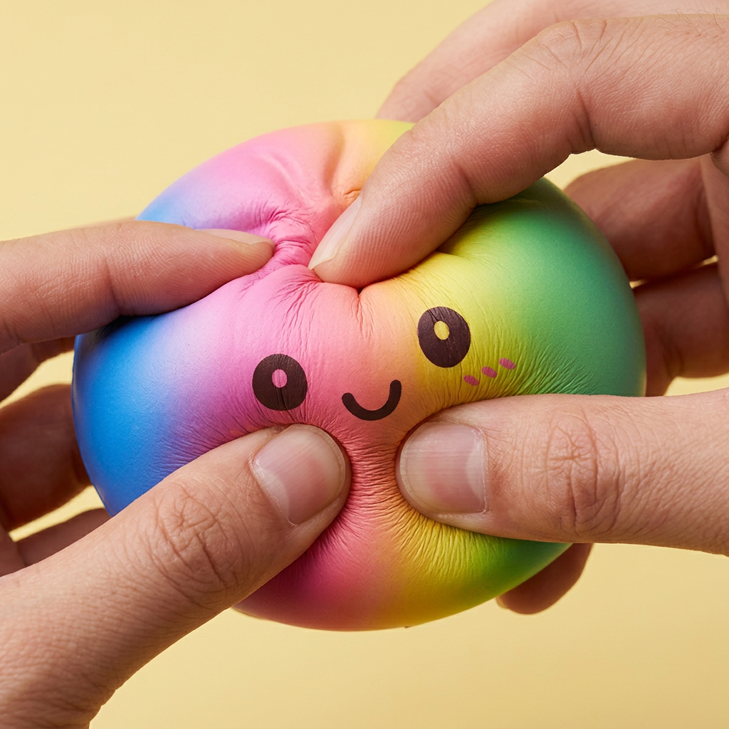 Rainbow Dumpling Squishy Grand Format — effet slow-rise, la mousse regonfle