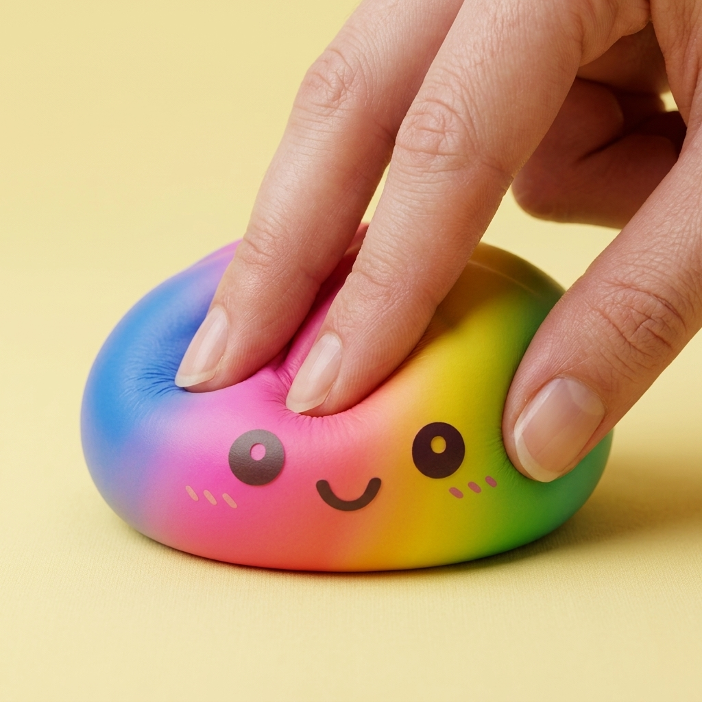Rainbow Dumpling Squishy Grand Format pressé dans la main, matière squishy
