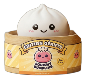 Les Géants — squishy dumpling dans sa boîte panier vapeur façon bambou