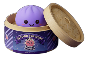 Les Veilleuses — squishy dumpling dans sa boîte panier vapeur façon bambou