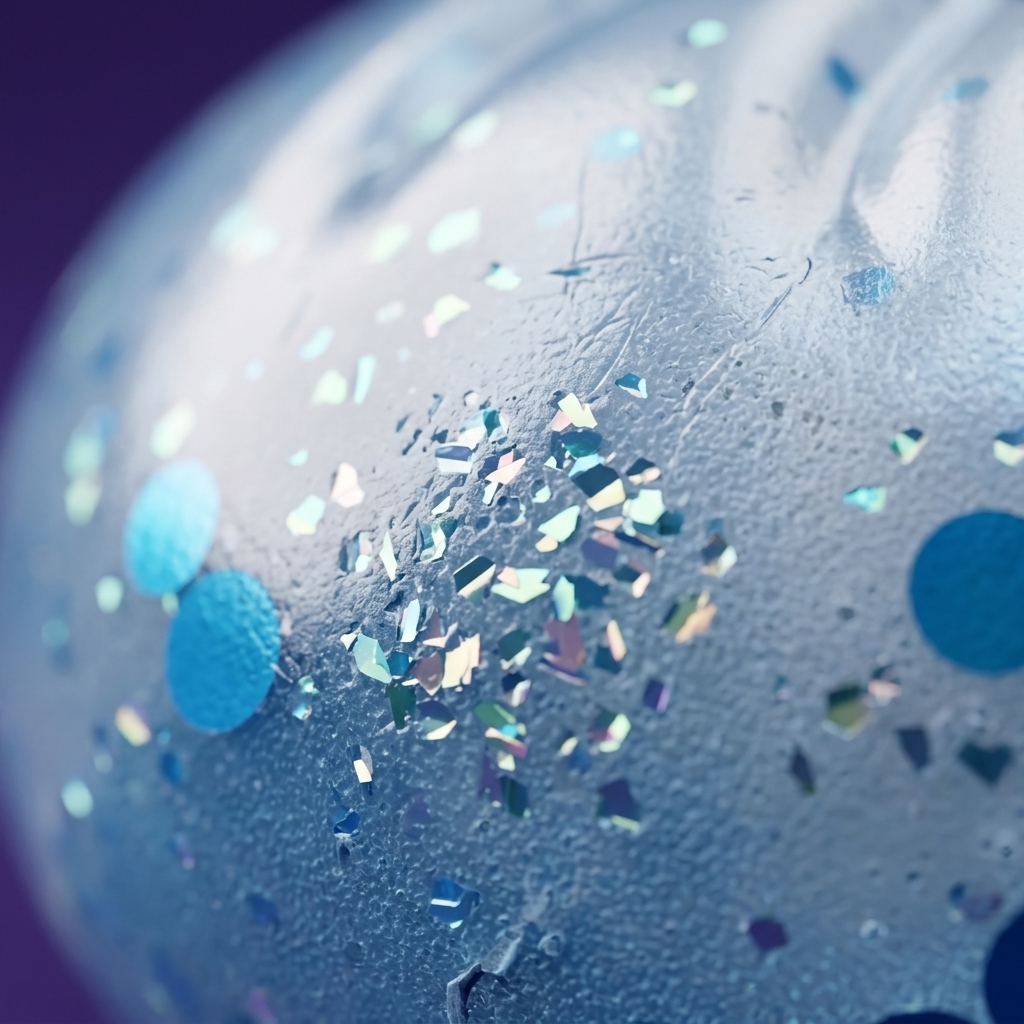 Dumpling Squishy Bleu Glacé Sparkle — gros plan macro sur la texture