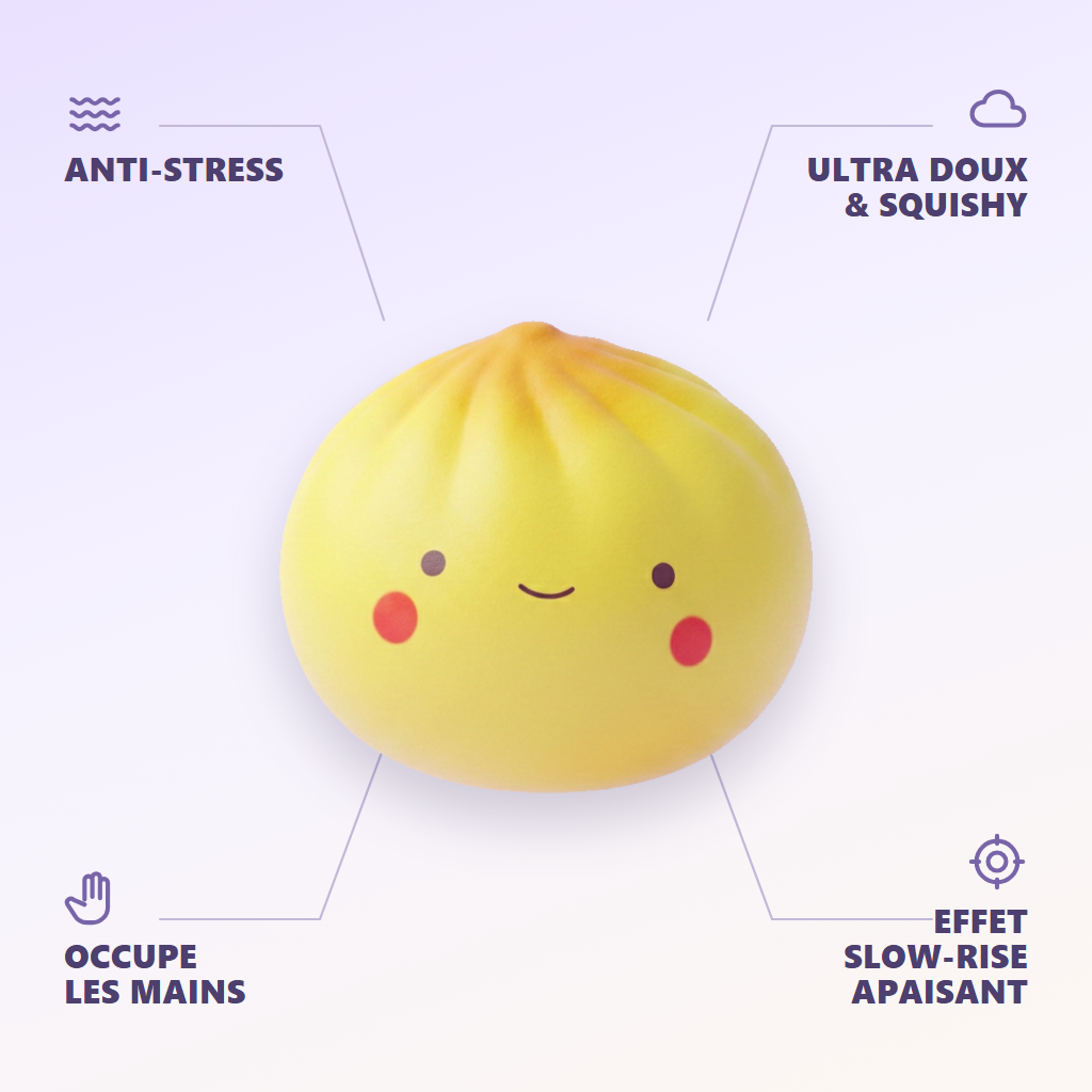 Dumpling Squishy Blind Box Mini — anti-stress, ultra doux, effet slow-rise