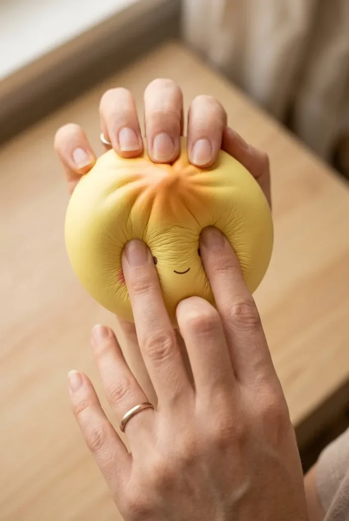 Dumpling Squishy Blind Box Mini pressé dans la main — effet squishy slow-rise