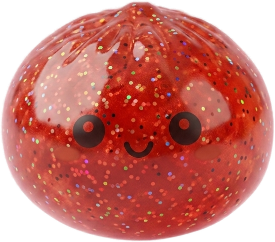Mini Dumpling Squishy Métallique Brillant — squishy seul, taille réelle