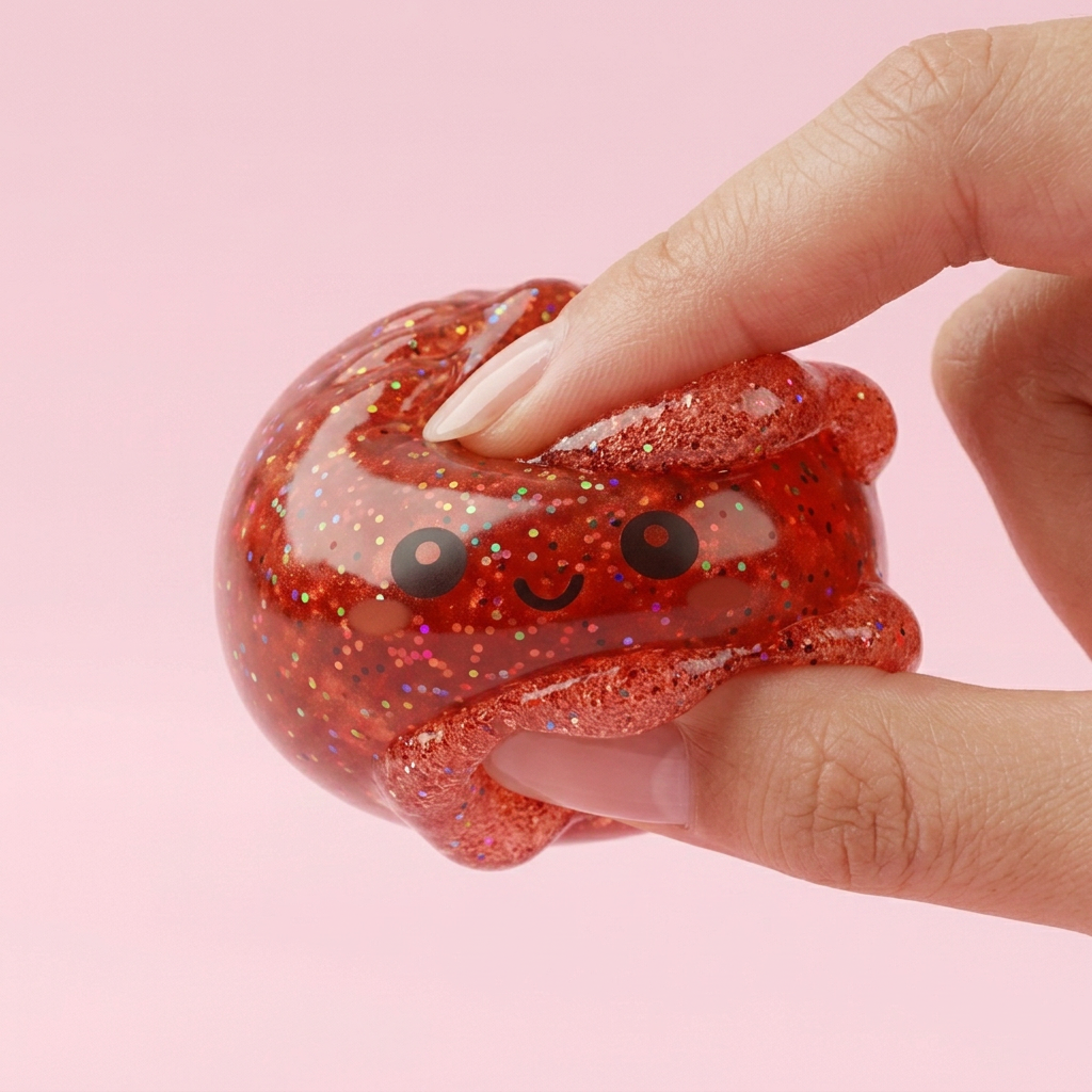 Mini Dumpling Squishy Métallique Brillant — effet slow-rise, la mousse regonfle