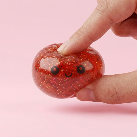Mini Dumpling Squishy Métallique Brillant pressé dans la main, matière squishy