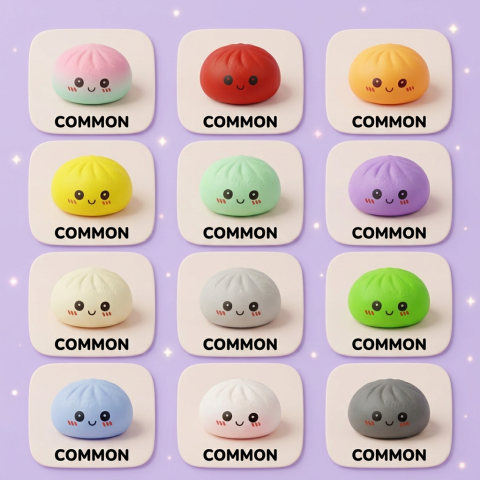 Mini Dumplings Squishy Mystère Surprise — les différents squishy possibles