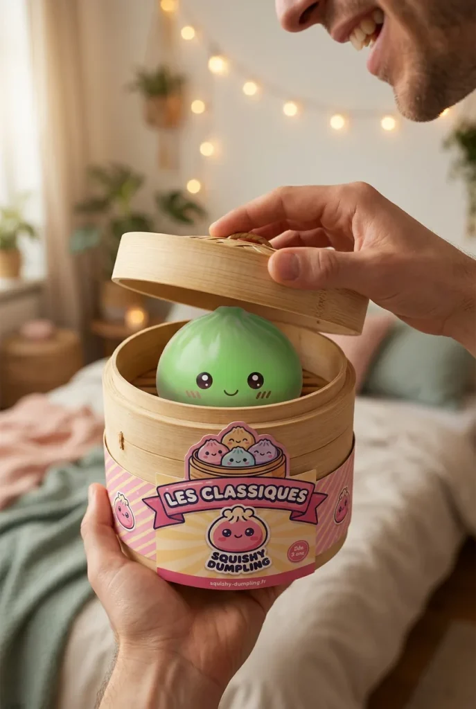 Déballage du Mini Dumpling Squishy Sucré — la boîte panier vapeur s'ouvre