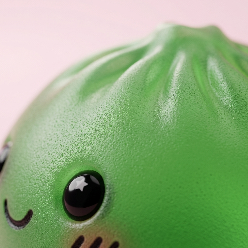 Mini Dumpling Squishy Sucré — gros plan macro sur la texture