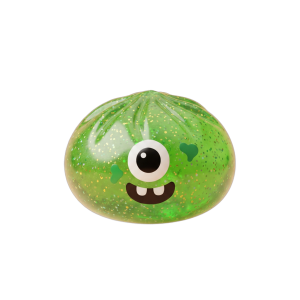 Squishy Dumpling Monstre Vert Halloween Glitter — squishy anti-stress slow-rise kawaii
