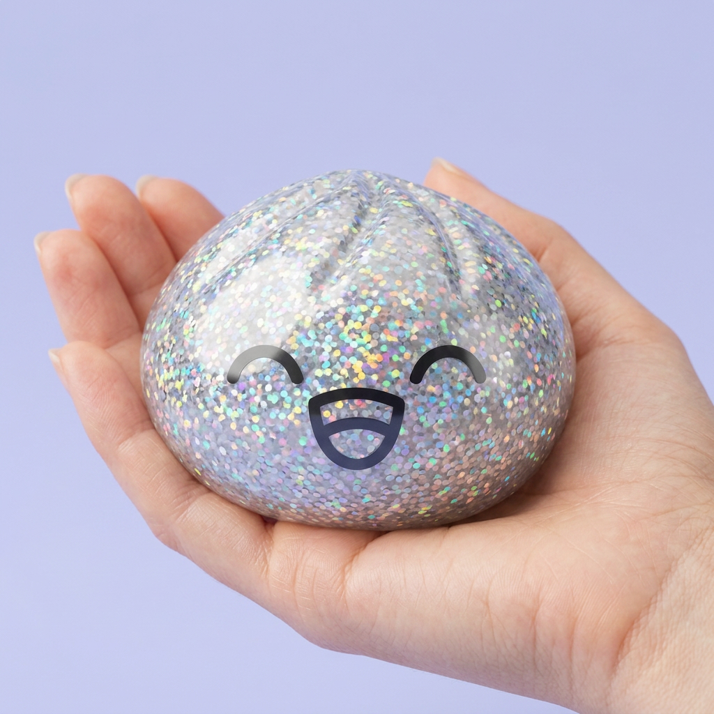 Rare Dumpling Squishy Mystère Collector tenu en main, taille réelle