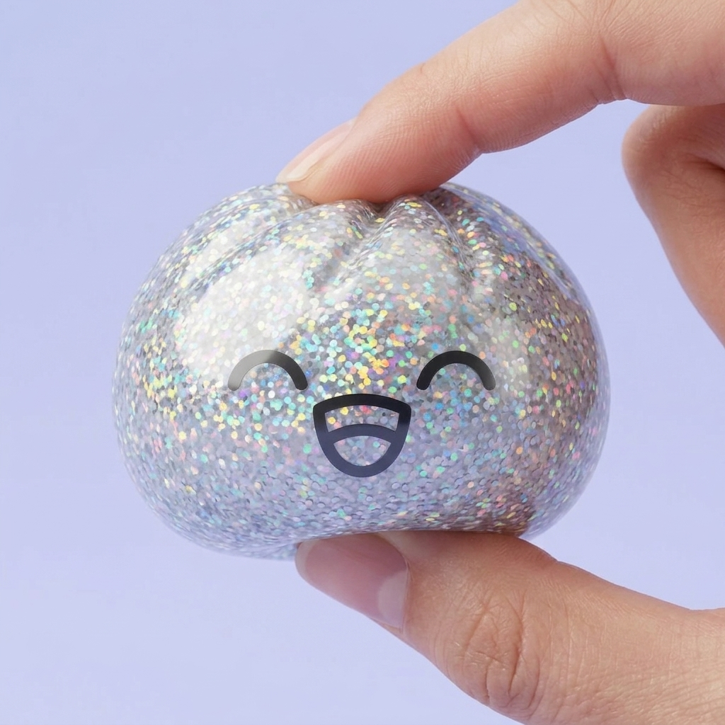Rare Dumpling Squishy Mystère Collector pressé dans la main, matière squishy