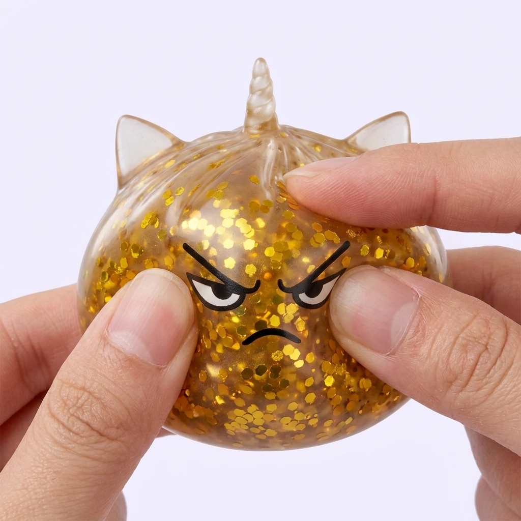 Glitter Dumpling Squishy Rare Licorne Magique — effet slow-rise, la mousse regonfle