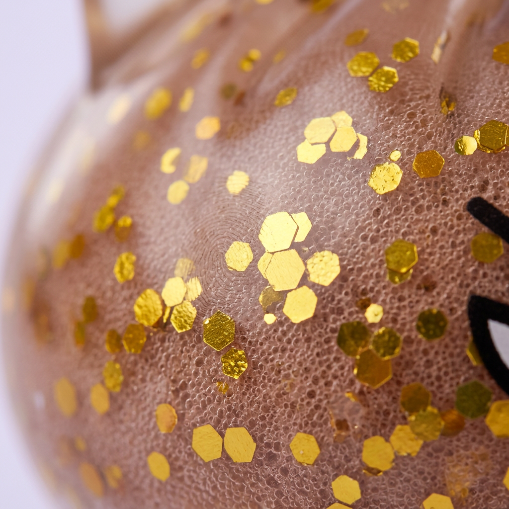 Glitter Dumpling Squishy Rare Licorne Magique — gros plan macro sur la texture