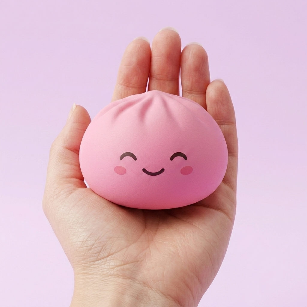 Mystery Dumpling Squishy Jouet Bulle tenu en main, taille réelle