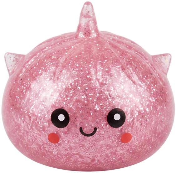 Mystery Dumpling Squishy Glitter Licorne — squishy seul, taille réelle