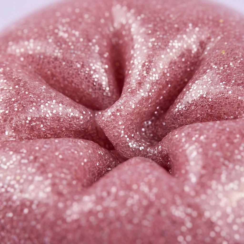 Mystery Dumpling Squishy Glitter Licorne — gros plan macro sur la texture