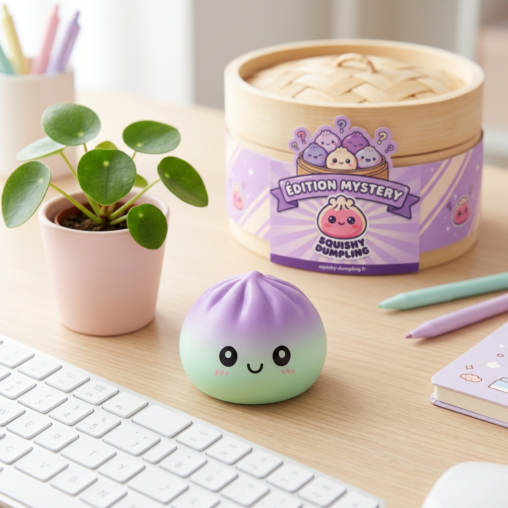 Dumpling Squishy Ombre Mystery Fade en ambiance sur un bureau