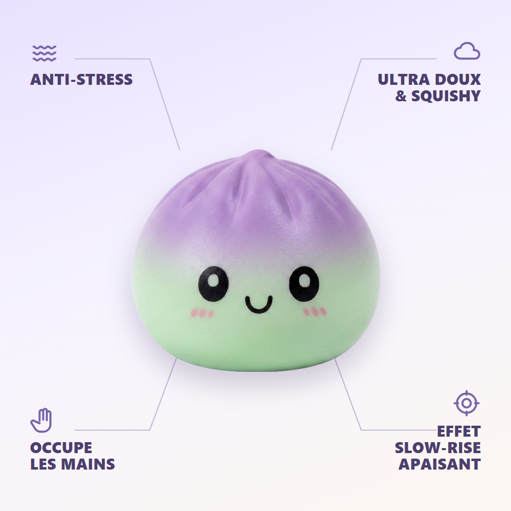 Dumpling Squishy Ombre Mystery Fade — anti-stress, ultra doux, effet slow-rise