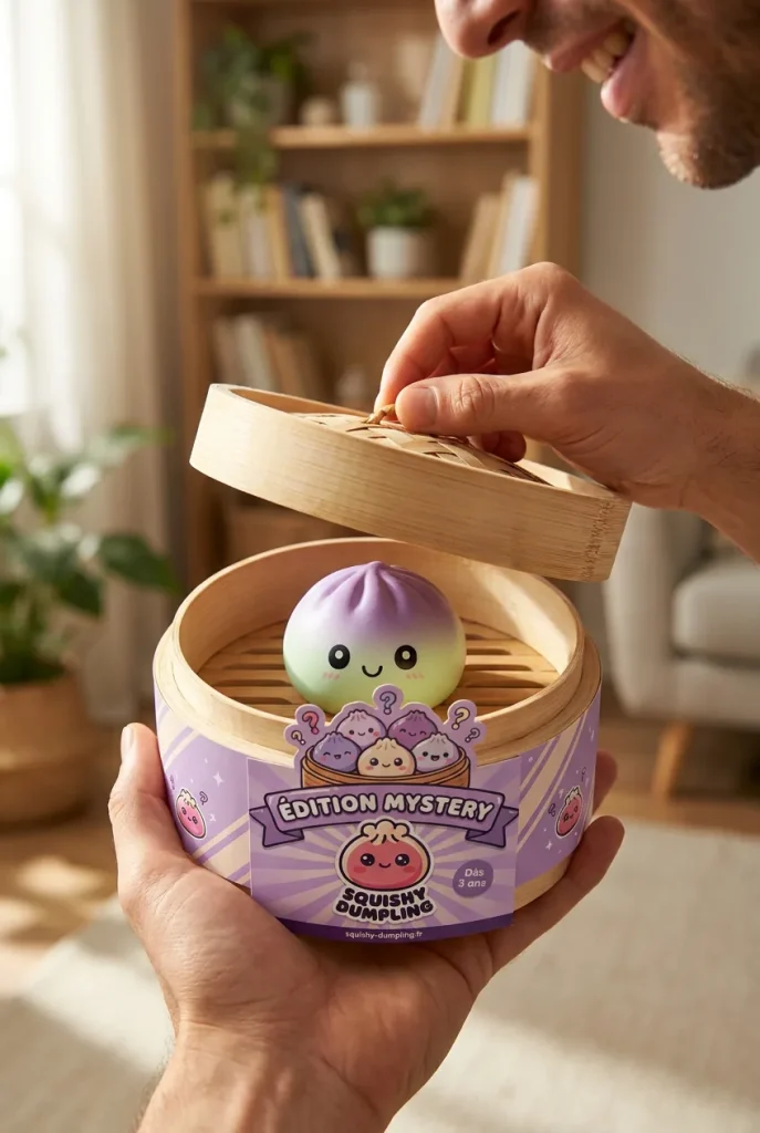 Déballage du Dumpling Squishy Ombre Mystery Fade — la boîte panier vapeur s'ouvre