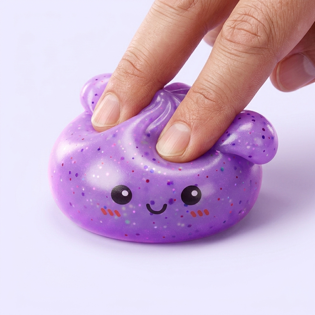 Dumpling Squishy Mystery Glow In Dark Glitter — effet slow-rise, la mousse regonfle