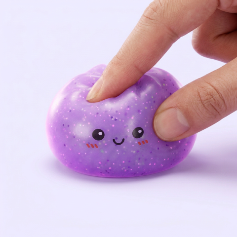 Dumpling Squishy Mystery Glow In Dark Glitter pressé dans la main, matière squishy
