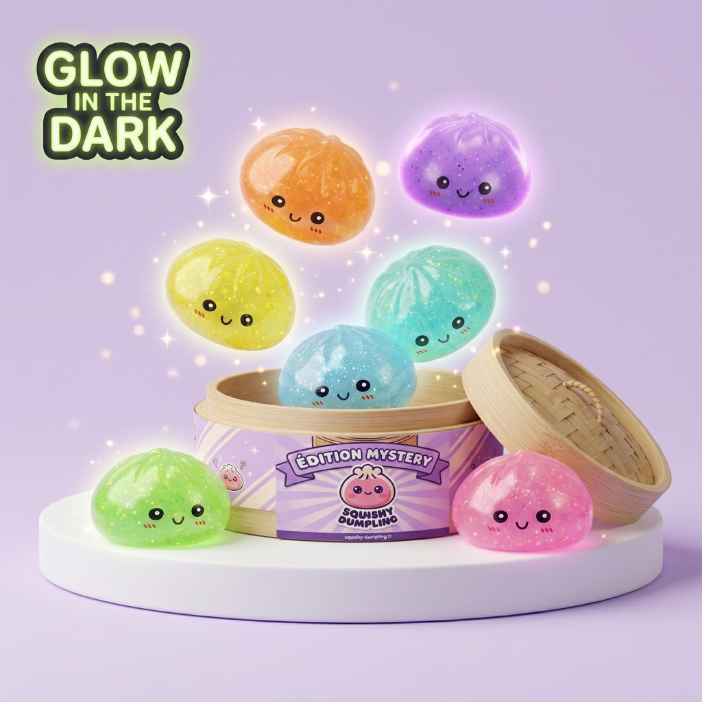 Dumpling Squishy Mystery Glow In Dark Glitter — squishy anti-stress slow-rise kawaii