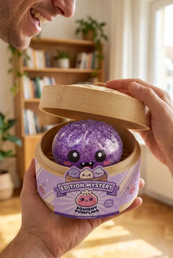 Déballage du Squishy Dumpling Mystery Halloween — la boîte panier vapeur s'ouvre