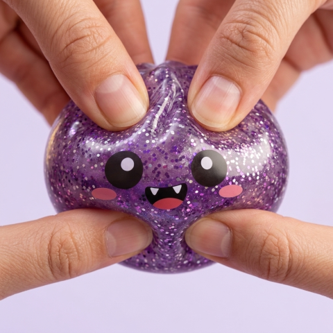 Squishy Dumpling Mystery Halloween pressé dans la main, matière squishy