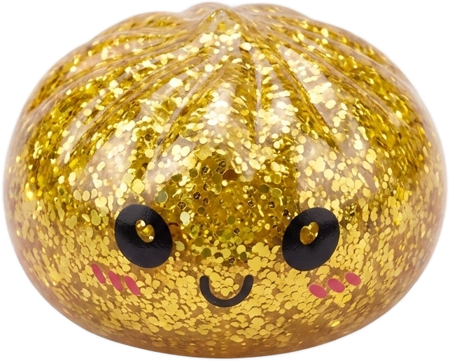 Squishy Dumpling Mystery Glitter Mini Set — squishy seul, taille réelle