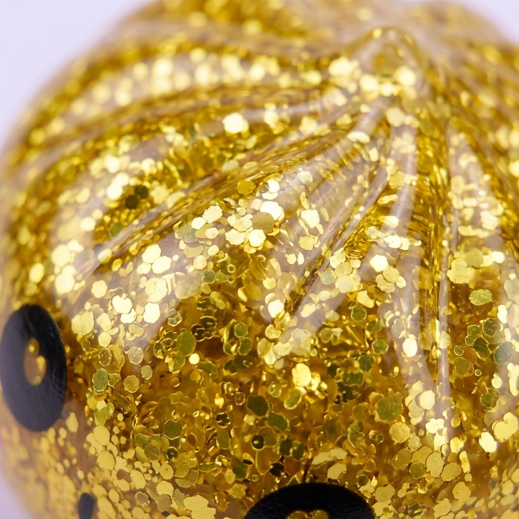 Squishy Dumpling Mystery Glitter Mini Set — gros plan macro sur la texture