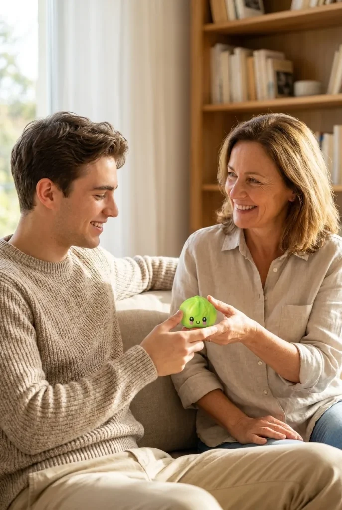 Dumpling Squishy Mini Tie Dye Mystery offert en cadeau entre deux personnes