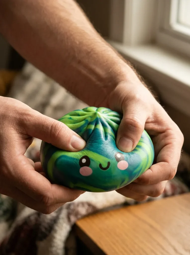 Dumpling Squishy Mini Tie Dye Mystery pressé dans la main — effet squishy slow-rise