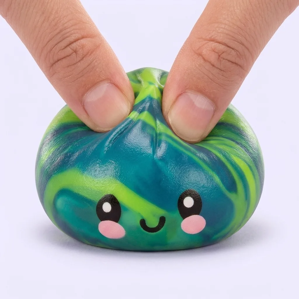 Dumpling Squishy Mini Tie Dye Mystery pressé dans la main, matière squishy