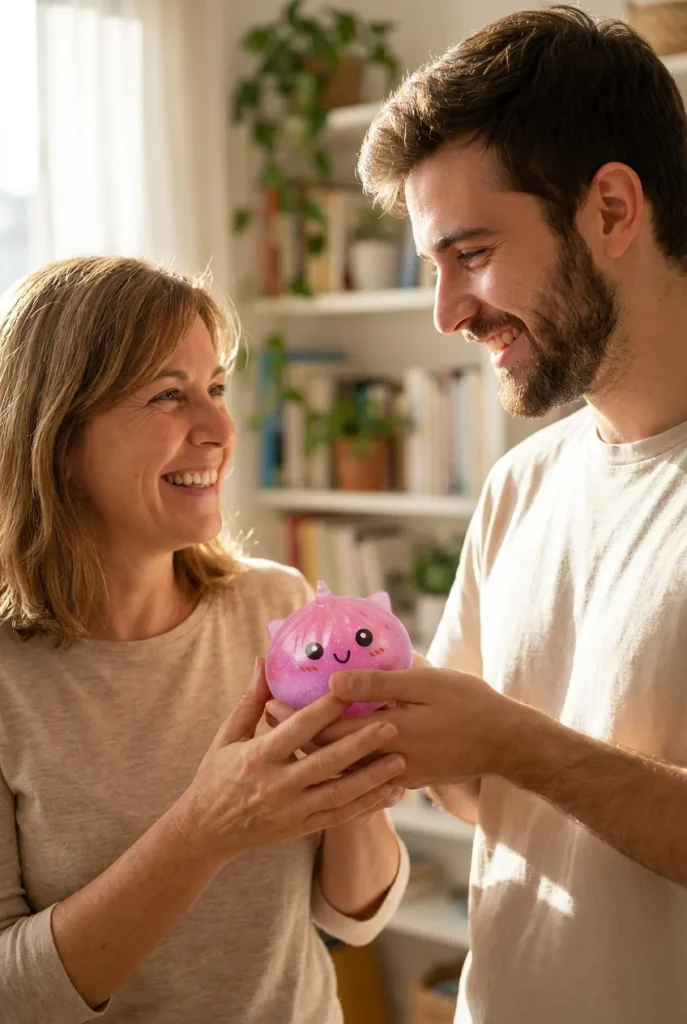 Dumpling Squishy Mini Licorne Mystère offert en cadeau entre deux personnes