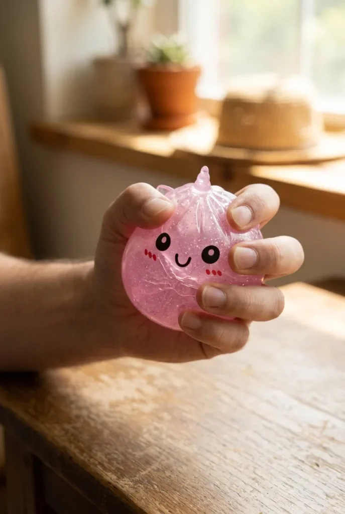 Dumpling Squishy Mini Licorne Mystère pressé dans la main — effet squishy slow-rise