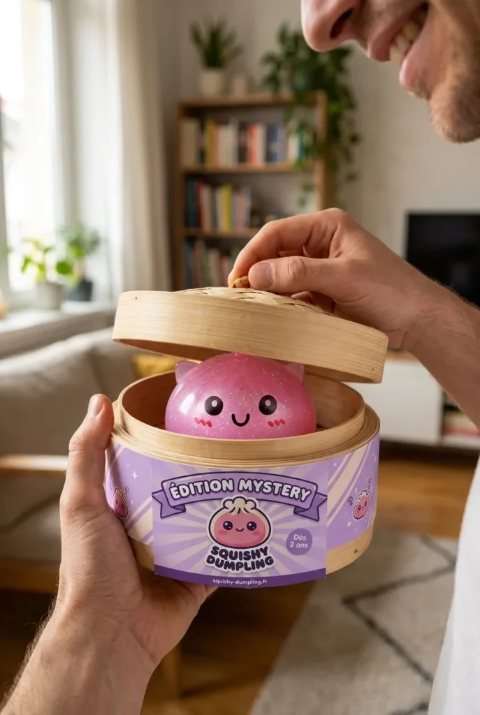 Déballage du Dumpling Squishy Mini Licorne Mystère — la boîte panier vapeur s'ouvre