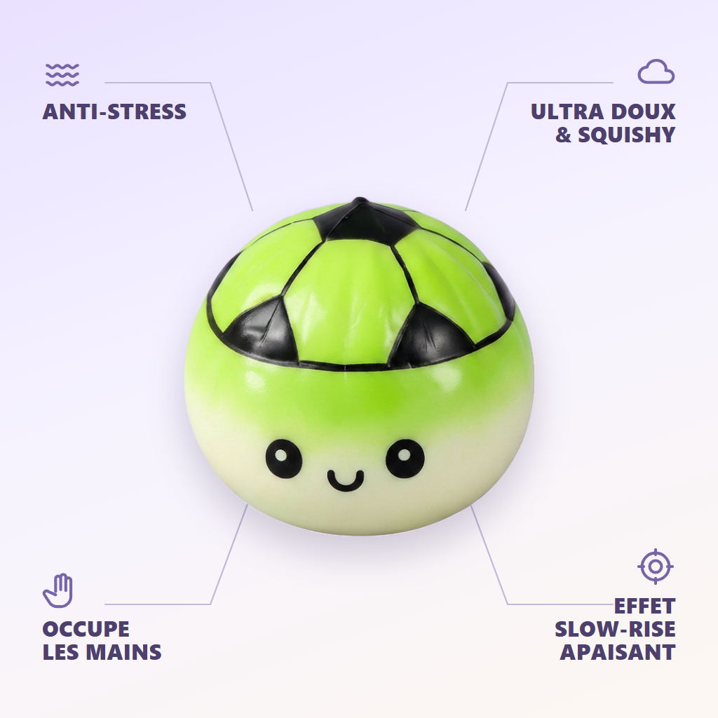 Mystery Dumpling Squishy Édition Foot — anti-stress, ultra doux, effet slow-rise