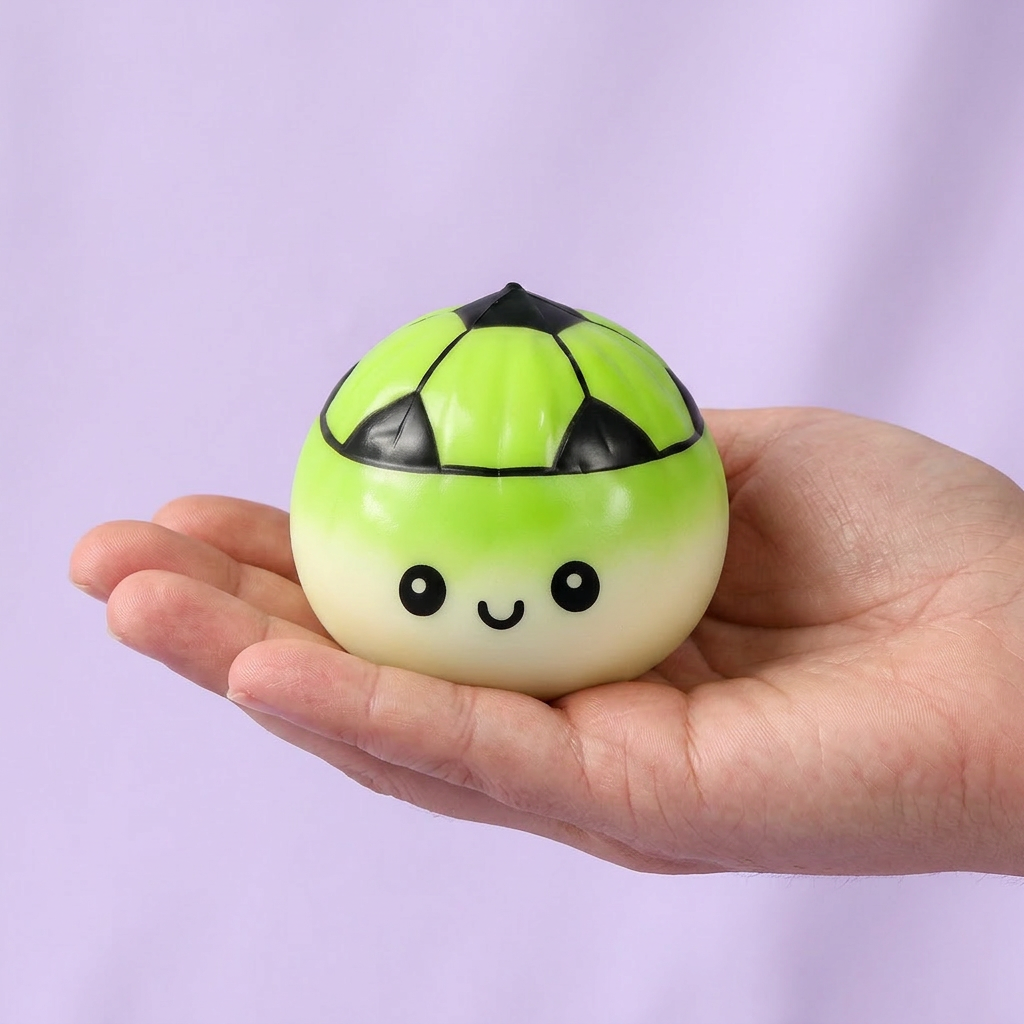 Mystery Dumpling Squishy Édition Foot tenu en main, taille réelle