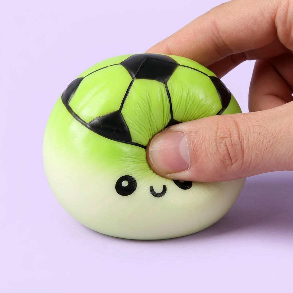 Mystery Dumpling Squishy Édition Foot — effet slow-rise, la mousse regonfle
