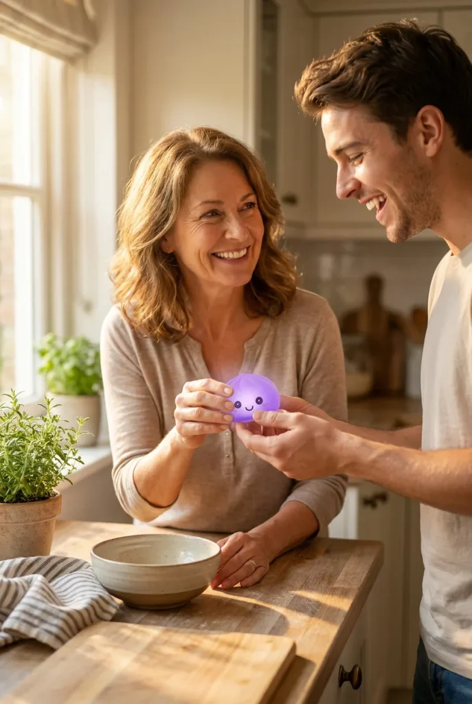 Veilleuse Mystery Squishy Dumpling Lumineuse offert en cadeau entre deux personnes