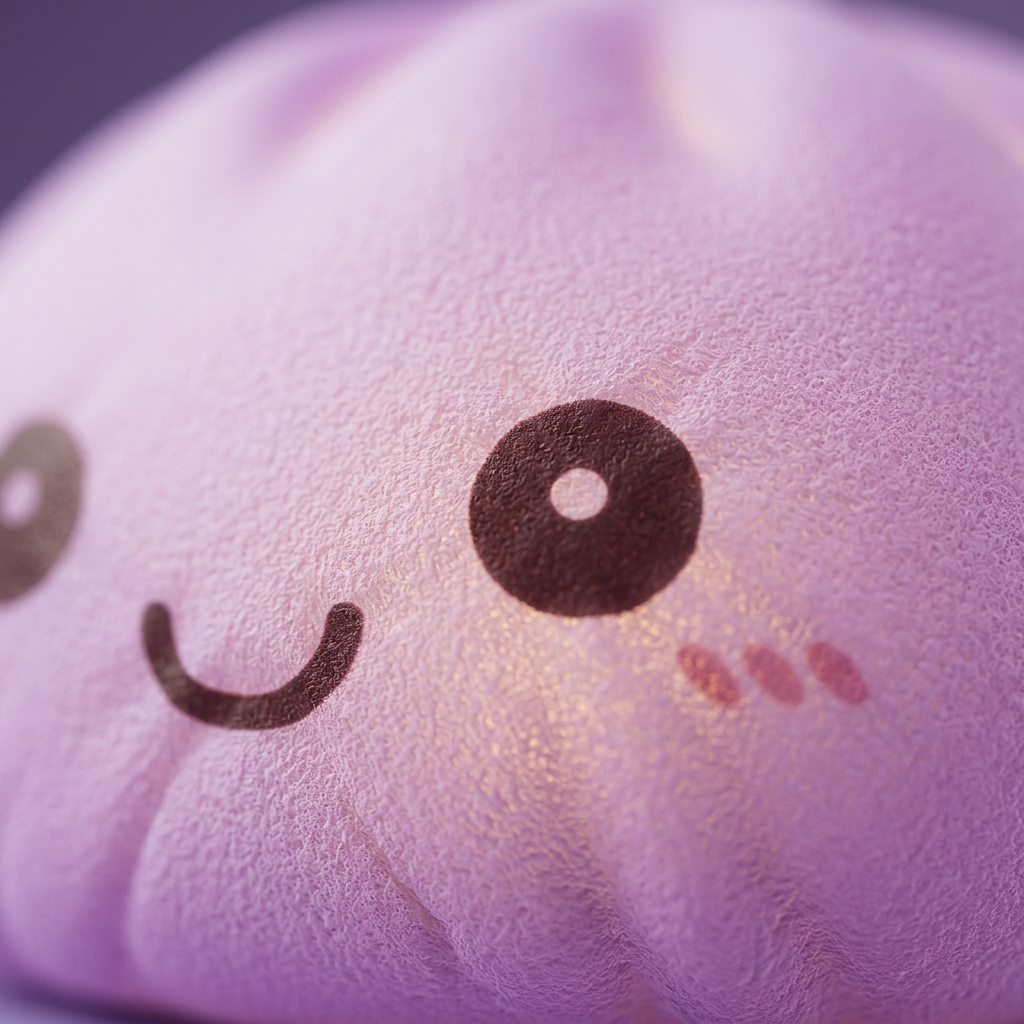 Veilleuse Mystery Squishy Dumpling Lumineuse — gros plan macro sur la texture