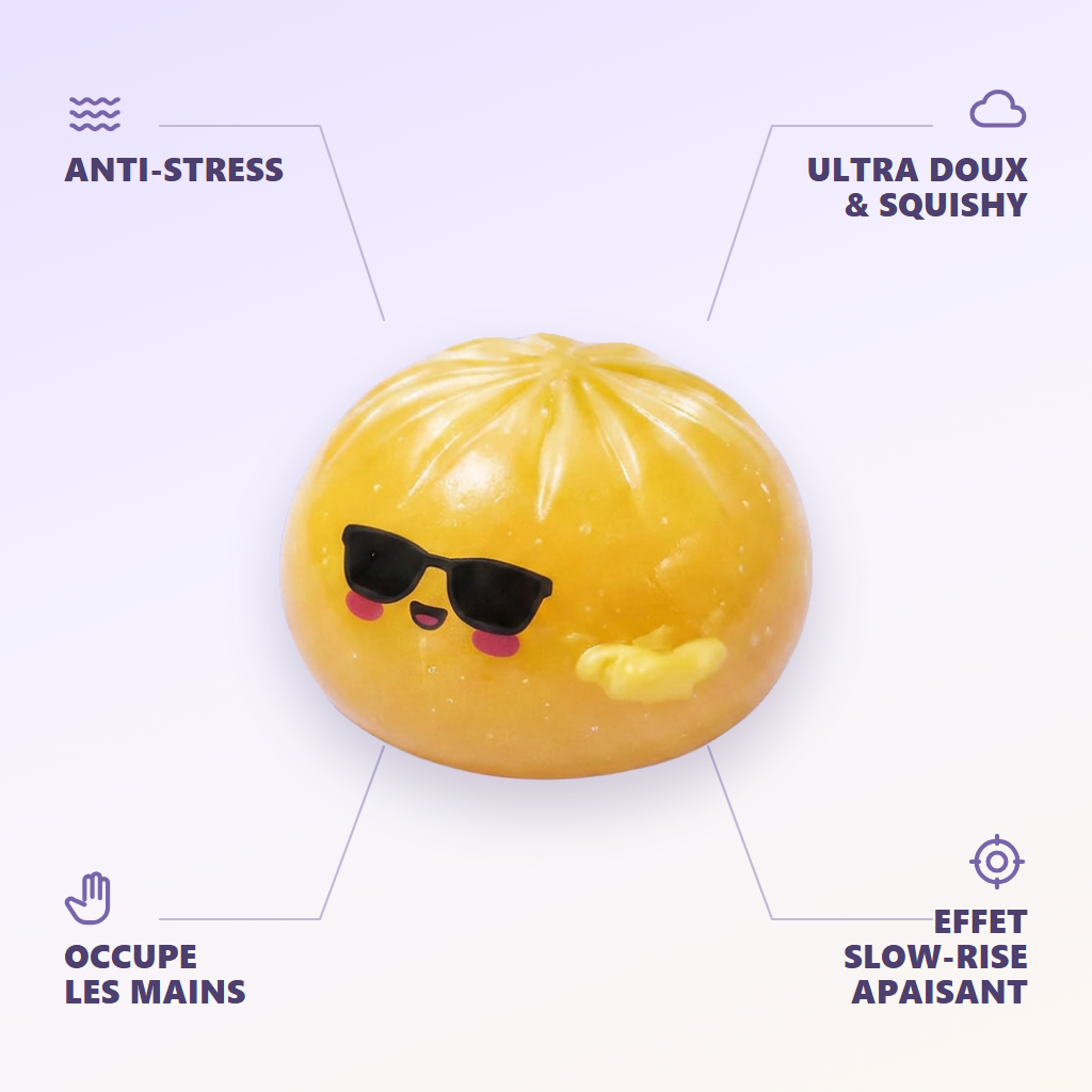 Mystery Dumpling Squishy Lunettes De Soleil — anti-stress, ultra doux, effet slow-rise