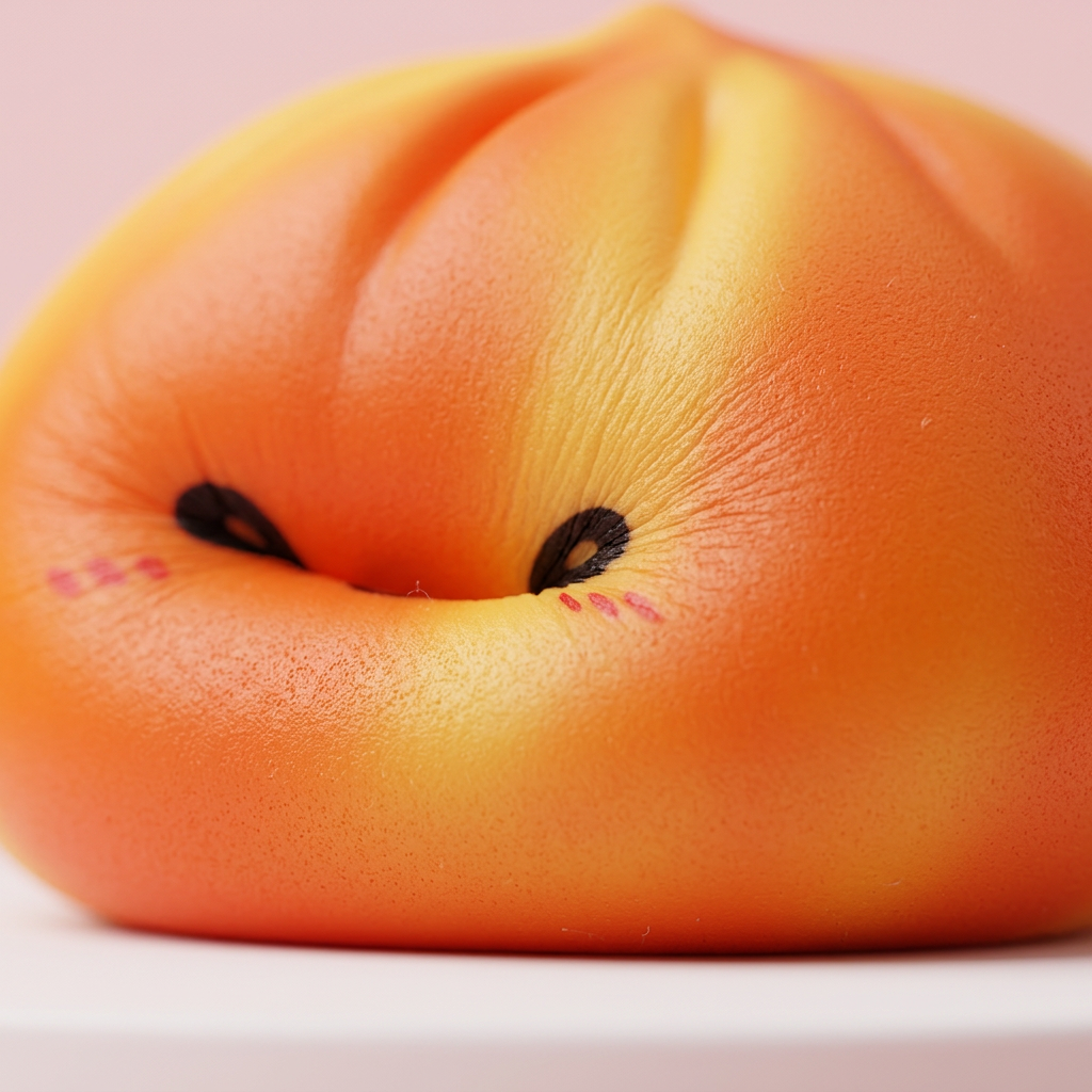 Squishy Dumpling Tie Dye Orange — gros plan macro sur la texture