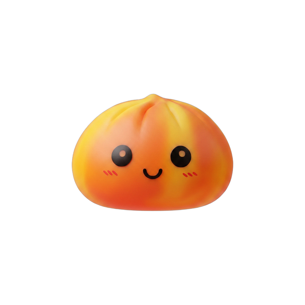 Squishy Dumpling Tie Dye Orange — squishy anti-stress slow-rise kawaii