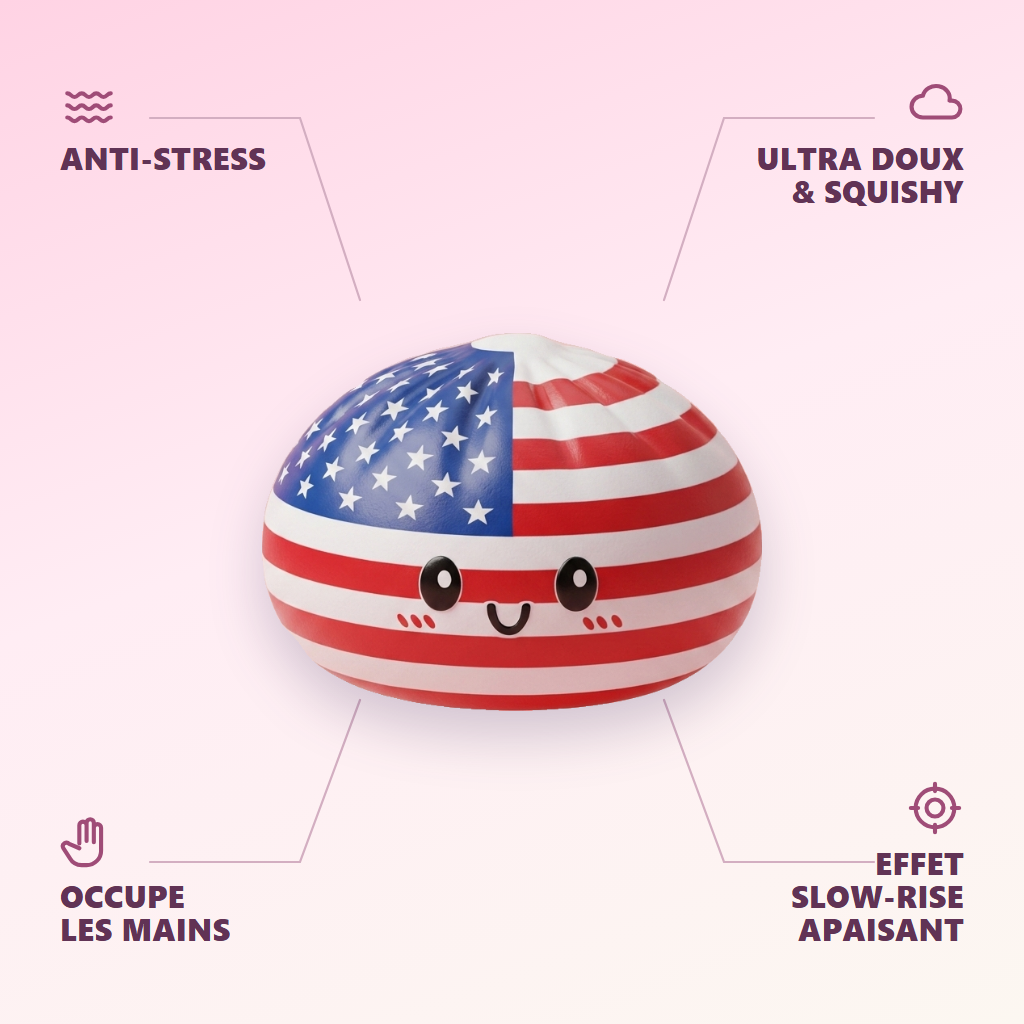 Squishy Dumpling USA — anti-stress, ultra doux, effet slow-rise