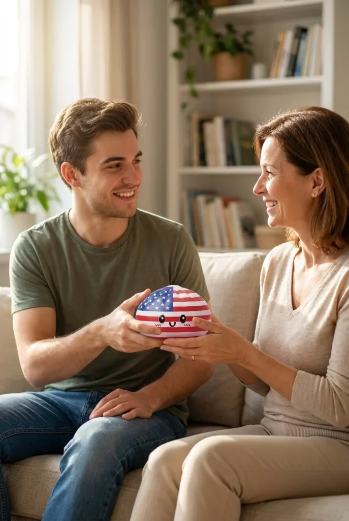 Squishy Dumpling USA offert en cadeau entre deux personnes