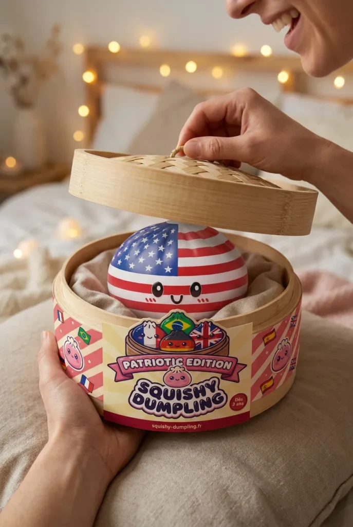 Déballage du Squishy Dumpling USA — la boîte panier vapeur s'ouvre