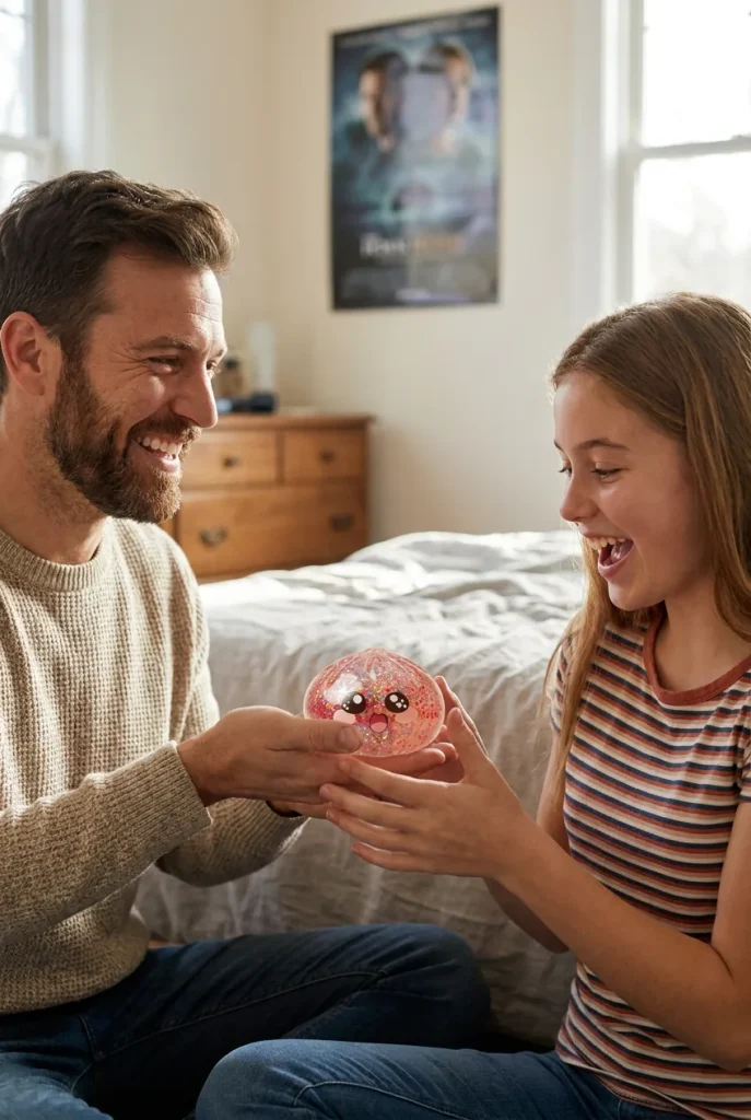 Galaxy Dumpling Squishy Rose Kawaii offert en cadeau entre deux personnes