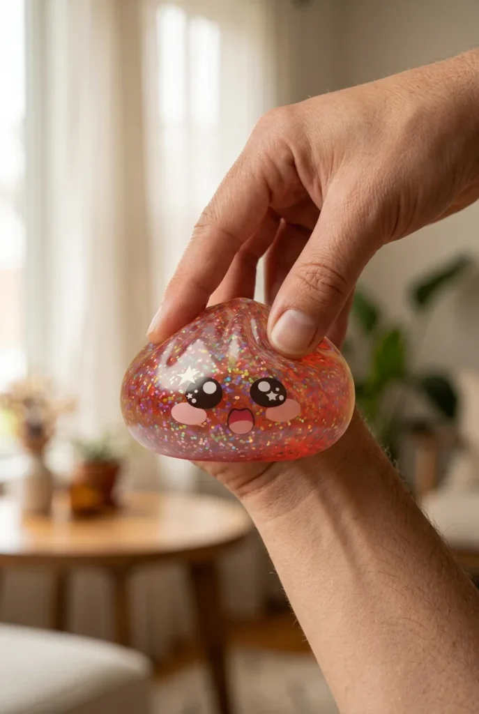 Galaxy Dumpling Squishy Rose Kawaii pressé dans la main — effet squishy slow-rise